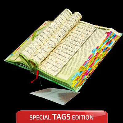 Maqdis A4 Large Al Quran Al Kareem Word-by-Word Translation Tajweed Colour Coded with 200 Tags of Verses + 30 Tags of Juz